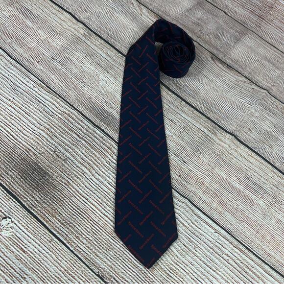 Givenchy Vintage Gentleman Paris Navy Red "Speed Queen" Silk Blend Necktie - Picture 10 of 10